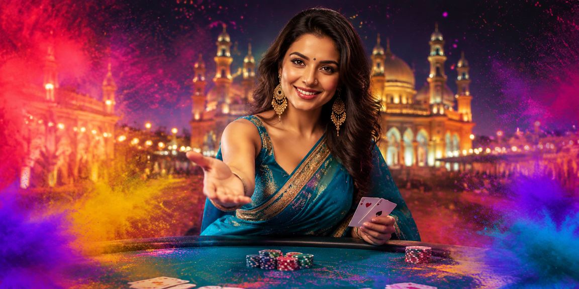 Woman in saree in Lucknow old city playing poker and accessing sports betting app